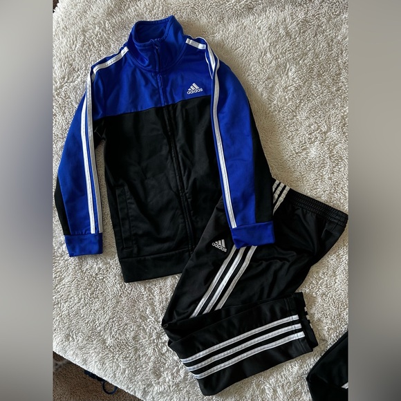 (2) Adidas Kids Blue and Black Tracksuit Sets Size 7 EUC - Picture 2 of 13